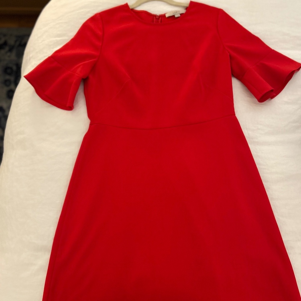 Red Ann Taylor Loft Dress:  Size 8